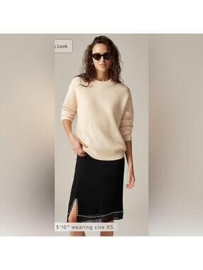 J.Crew Ribbed Cashmere Oversized Sweater Cream XS